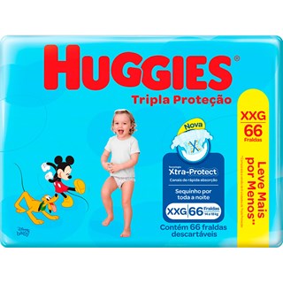 Fralda Huggies Tripla Proteção Hiper XXG 66 unidades