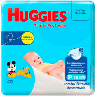 Fralda Huggies Tripla Proteção Jumbinho P 18 Unidades