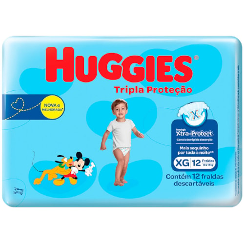 Fralda Huggies Tripla Proteção Jumbinho XG 12 Unidades