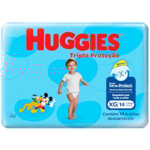 Fralda Huggies Tripla Proteção Jumbinho XG 14 Unidades