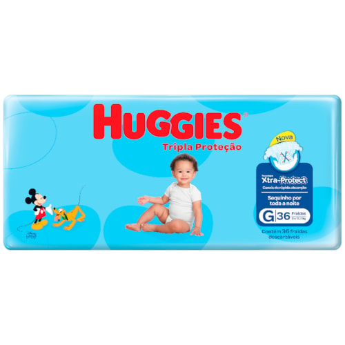 Fralda Huggies Tripla Proteção Mega G 36 Unidades