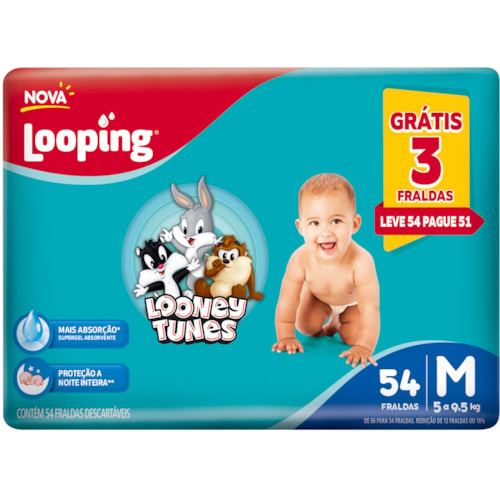 Fralda Looping Looney Tunes M 54Un