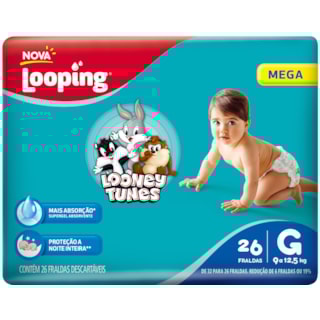 Fralda Looping Looney Tunes Mega G 26Un