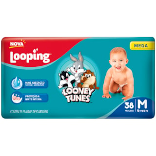 Fralda Looping Looney Tunes Mega M 38Un