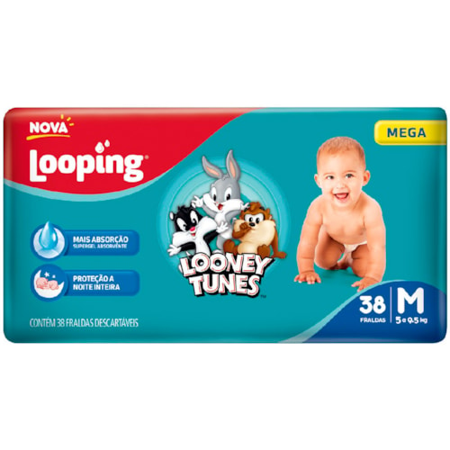 Fralda Looping Looney Tunes Mega M 38Un