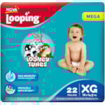 Fralda Looping Looney Tunes Mega XG 22Un