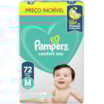 Fralda Pampers Confort Sec Hiper M 72Un