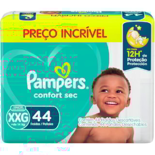 Fralda Pampers Confort Sec Hiper XXG 44 Unidades