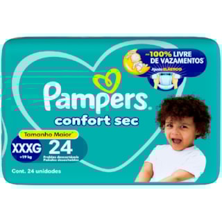 Fralda Pampers Confort Sec Mega XXXG 24Un