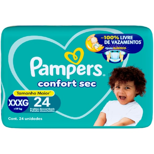Fralda Pampers Confort Sec Mega XXXG 24Un