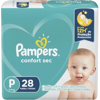 Fralda Pampers Confort Sec P 28 Unidades