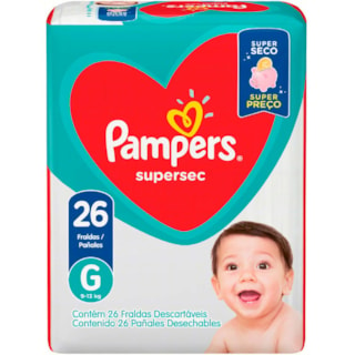 Fralda Pampers Supersec Pacotão G 26 Unidades