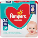 Fralda Pampers Supersec Pacotão P 34 Unidades