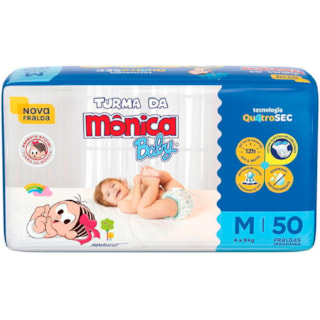 Fralda Turma da Mônica Baby M 50 Unidades