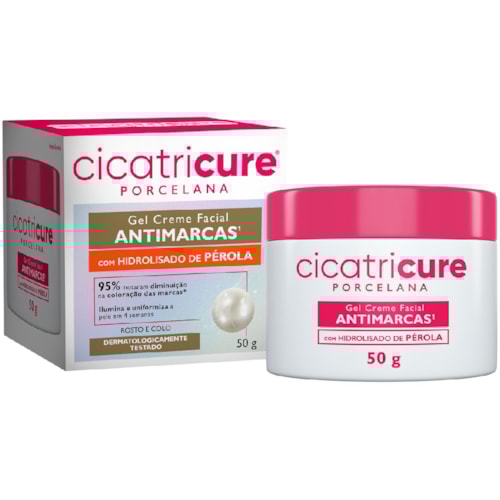 Gel Creme Facial Cicatricure Porcelana Antimarcas 50g