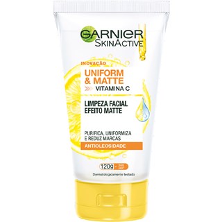 Gel de Limpeza Facial Garnier Uniform & Matte Vitamina C 120g