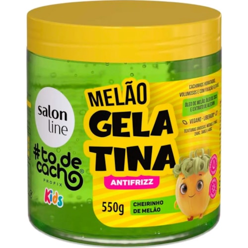 Gelatina Capilar Salon Line Tô de Cacho Kids Antifrizz Melão 550g