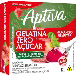Gelatina Zero Aptiva Morango 12g