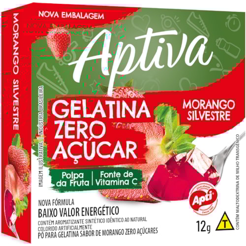 Gelatina Zero Aptiva Morango 12g