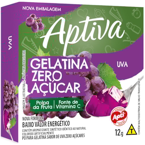 Gelatina Zero Aptiva Uva 12g