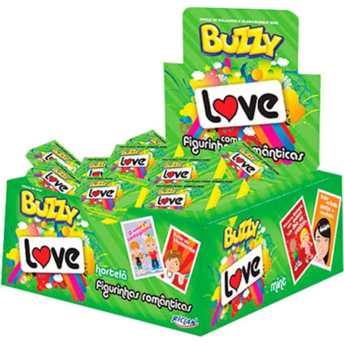 Chiclete Buzzy Love Morango 100 Unidades - Destro