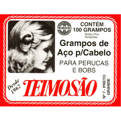 Grampos Para Cabelo Teimosão Preto N7 100 Unidades