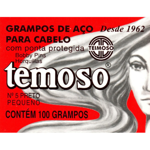 Grampos Para Cabelo Temoso Preto  N5 100 Unidades