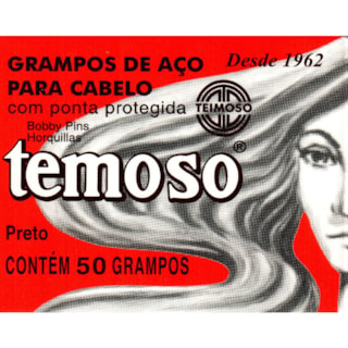 Grampos Para Cabelo Temoso Preto N5 50 Unidades