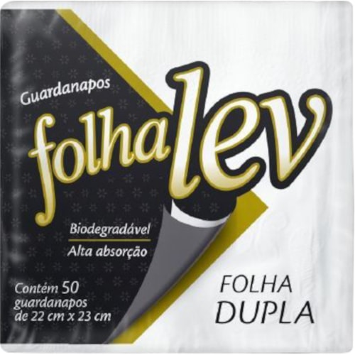 Guardanapo Folha Dupla Pequeno Folhalev 50 Unidades