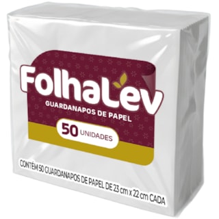 Guardanapo Folhalev 23x22cm 50Un