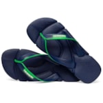 Havaianas Masculinas Power Marinho e Verde Folha 45/46