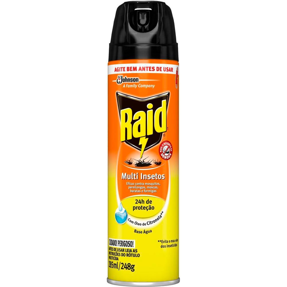 Inseticida Aerossol Raid Multi-insetos Citronela 285ml - Destro