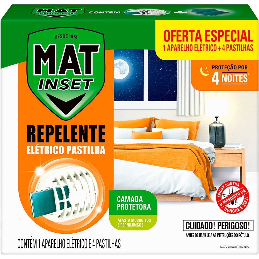 Inseticida Elétrico Mat Inset Bivolt 4 Pastilhas - Destro