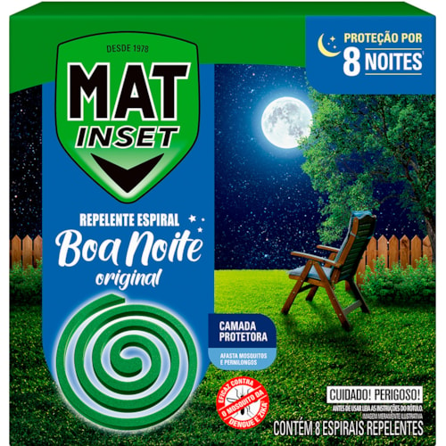 Inseticida Espiral Mat Inset Boa Noite Original 8 Unidades