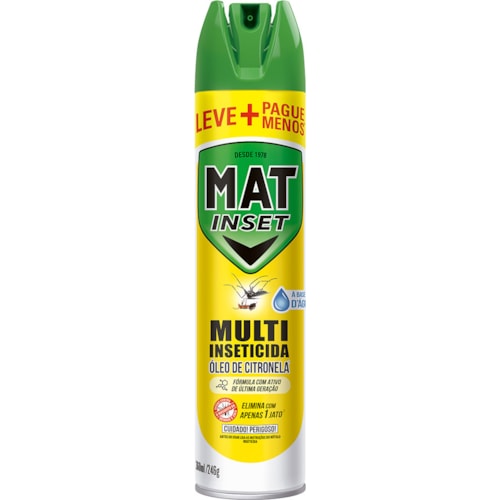 Inseticida Mat Inset Óleo de Citronela Aerossol Promocional 360ml