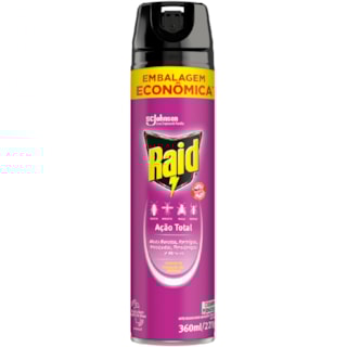 Inseticida Raid Ação Total Aerossol 360ml Embalagem Econômica