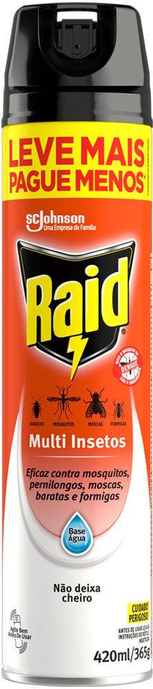 Inseticida Raid Multi-Insetos Aerossol 420ml Leve + Pague - - Destro