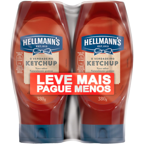 Ketchup Hellmann's Tradicional Squeeze 2Un 380g Leve + Pague -