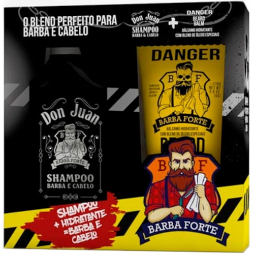 Kit Barba Forte Shampoo Don Juan 250ml e Balm Danger 170ml