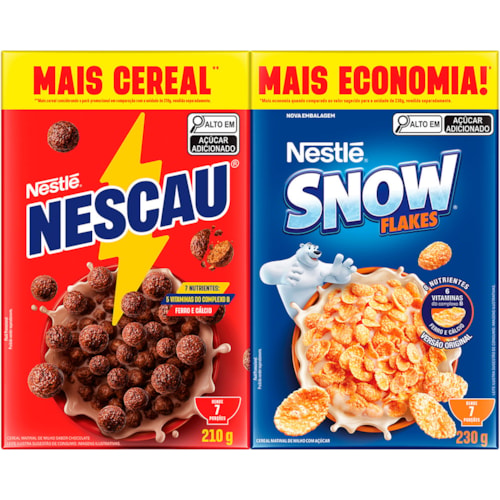 Kit Cereais Matinais Nescau 210g + Snow Flakes 230g