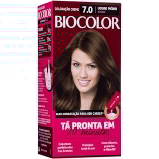 Kit Coloração Biocolor 7.0 Louro Médio