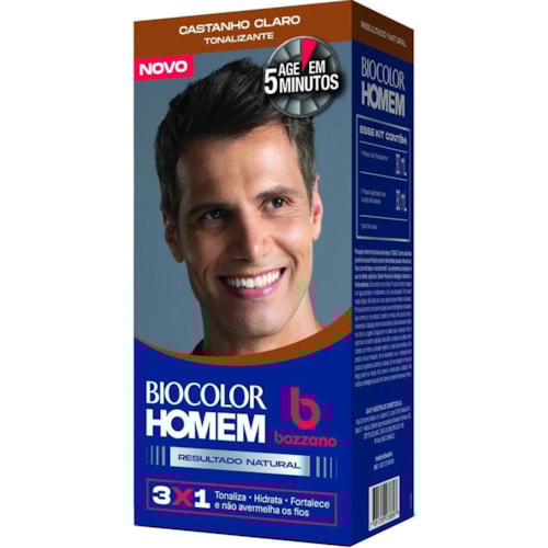 Kit Coloração Biocolor Homem Bozzano Castanho Claro
