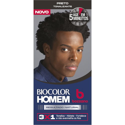 Kit Coloração Biocolor Homem Bozzano Cor Preto