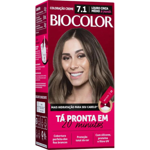 Kit Coloração BIocolor Louro Cinza Médio 7.1