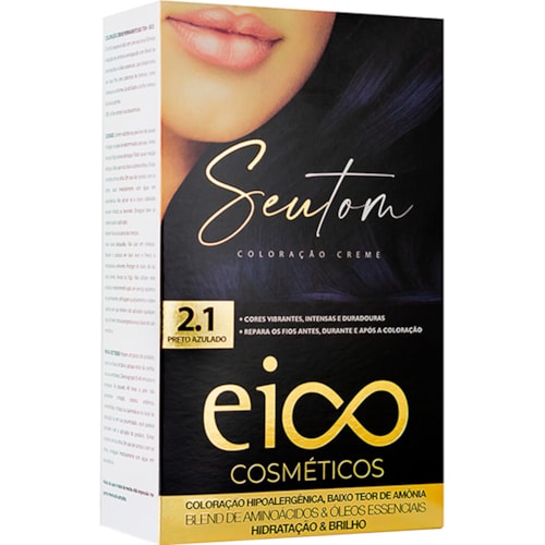 Kit Coloração Eico Seu Tom - Preto Azulado 2.1