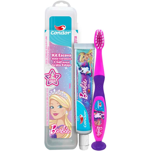 Kit Condor Barbie Escova + Gel Dental + Estojo