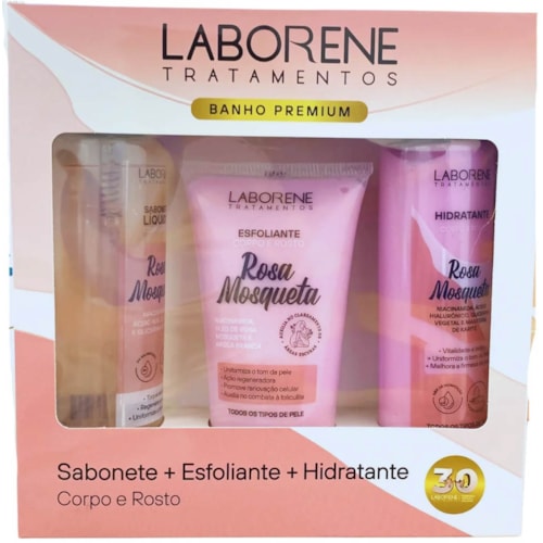 Kit de Banho Laborene Rosa Mosqueta Corpo e Rosto