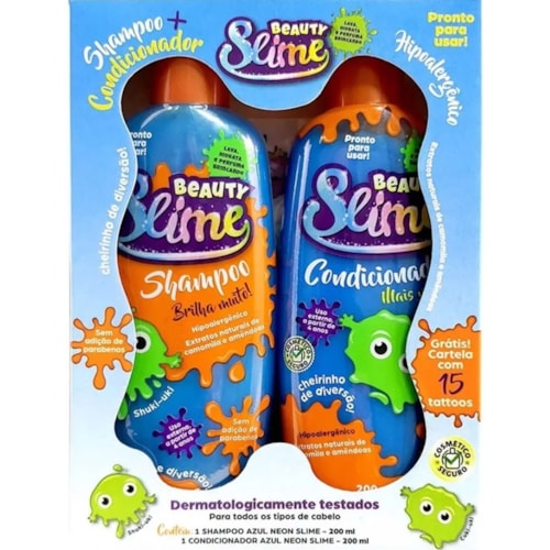 Kit de Cabelos Beauty Slime Azul Neon 200ml