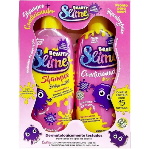 Kit de Cabelos Beauty Slime Pink Neon 200ml