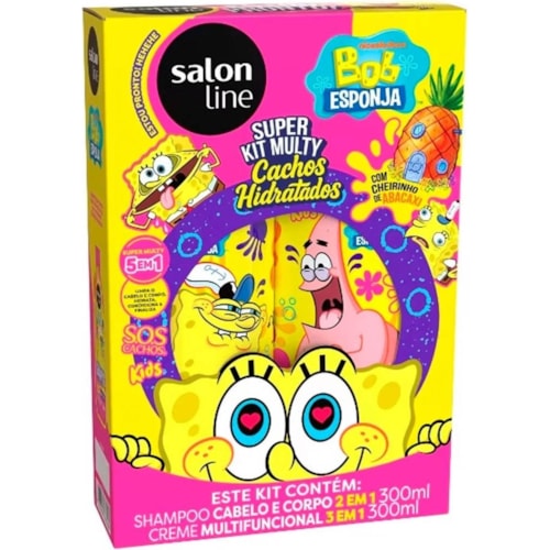 Kit de Cabelos Salon Line Bob Esponja Cachos Hidratados